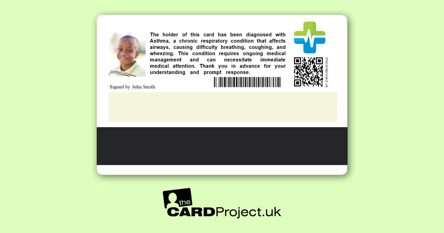 Asthma Premium Medical ID Card  (REAR)